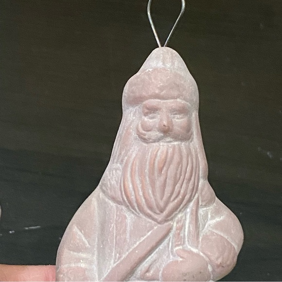 2 French Santa Terracotta 4” Christmas Tree Ornaments - Picture 10 of 11